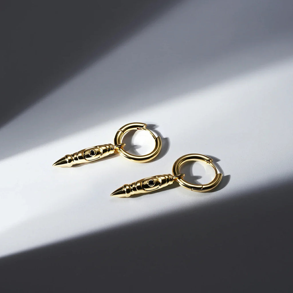 LAMINAR AXIS DROP HOOP EARRINGS